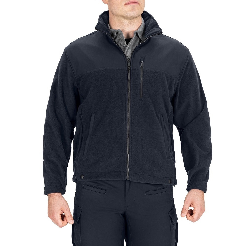 Blauer Mens Sz L‎ Fleece Jacket Dark Navy Blue Full-Zip USA Law Enforcement EUC